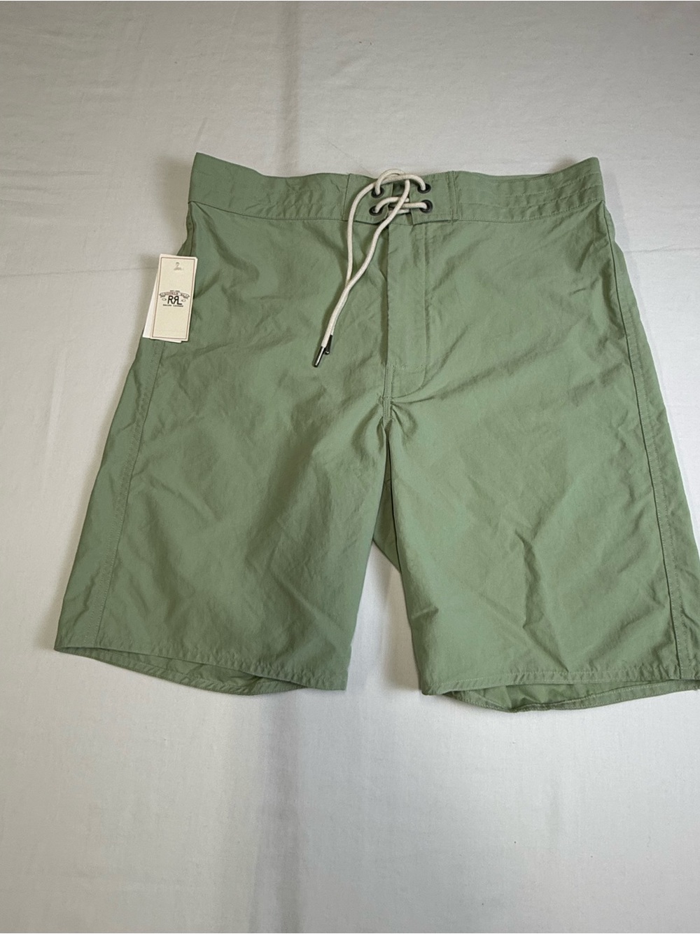 Double RL Ralph Lauren Sage Green Nylon Board Shorts Swim Trunks Size 32 NWT